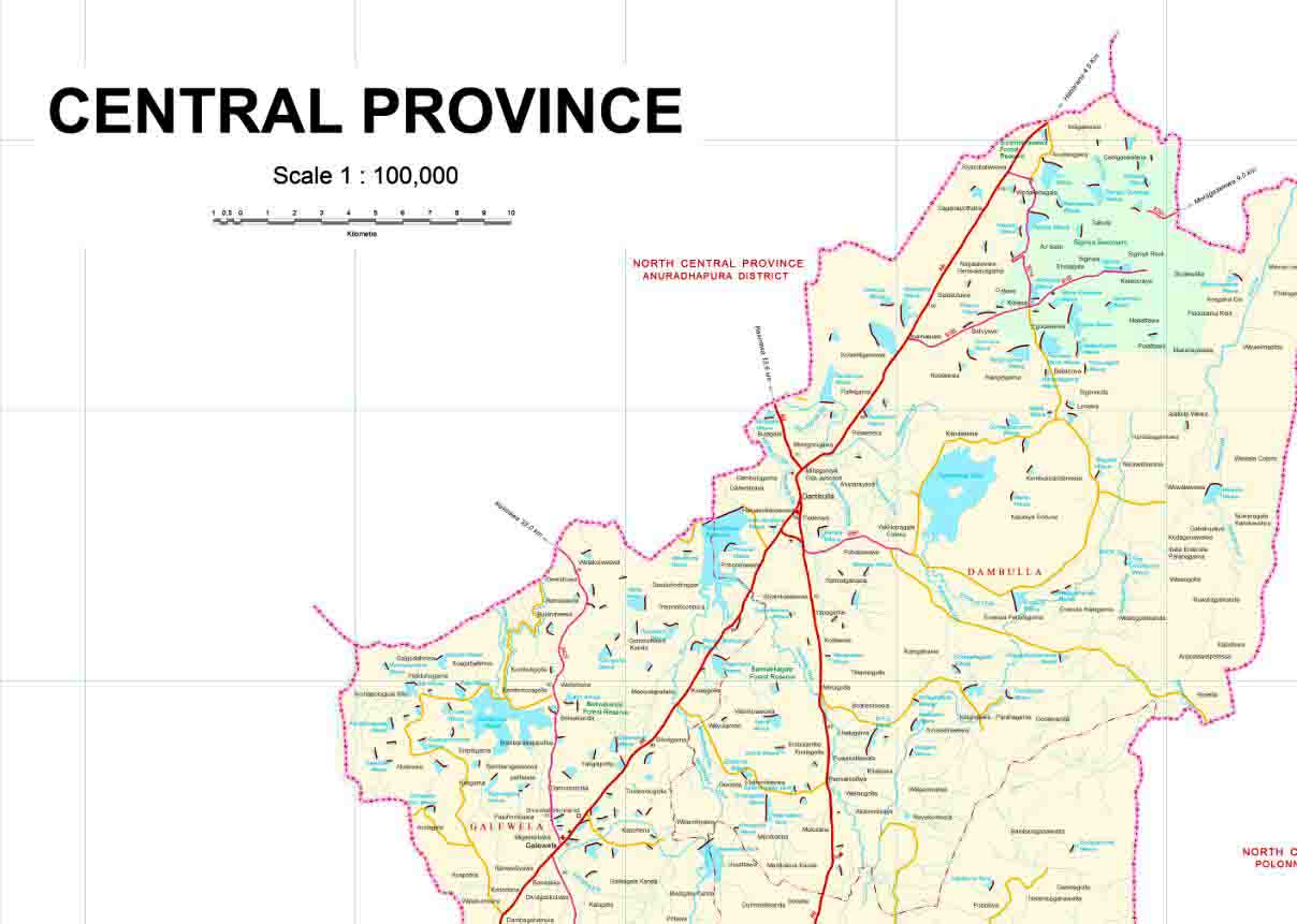 Sri Lanka Central Province Map Survey Online Store