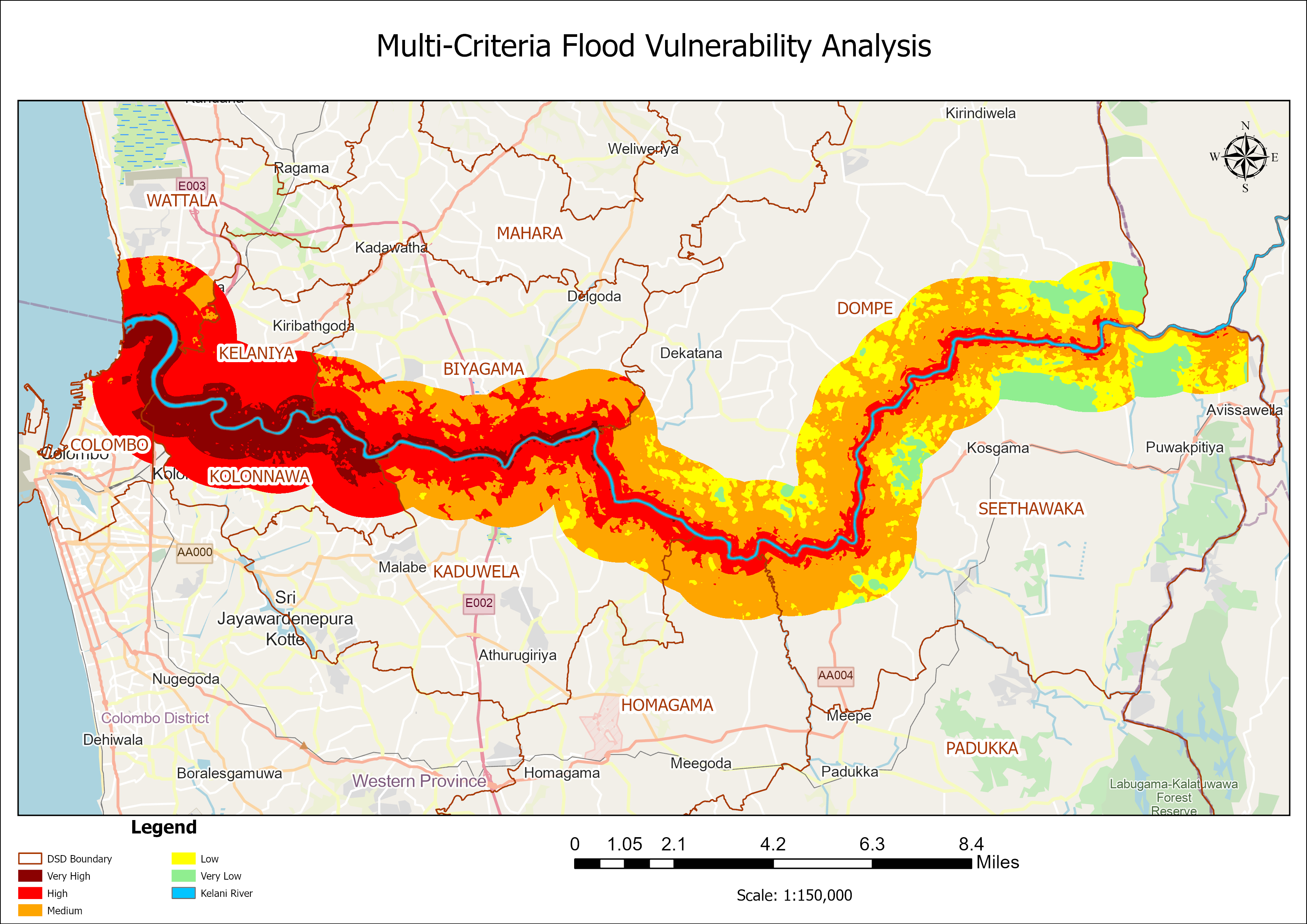 Kelani River Basin Vulnerability Map